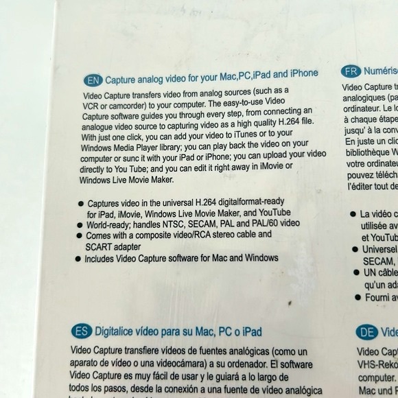 Video Capture Analog Video For Mac PC With Software Stereo Cable & SCART Adapter - Picture 9 of 10